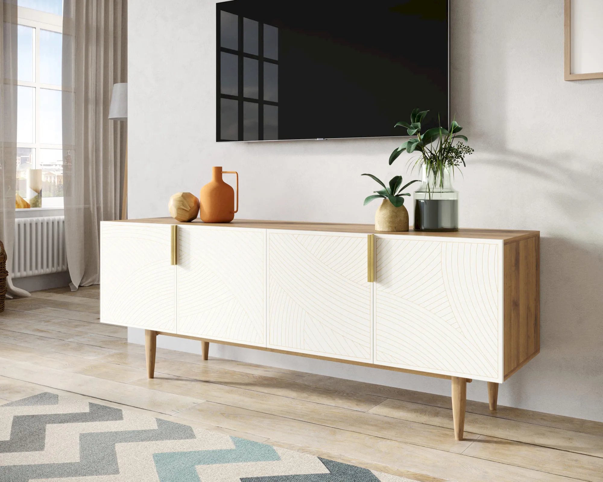 заказать Комод под TV с четыремя дверками "Лайн (Line)" LN06/GR1/beige в Москве заказать Комод под TV с четыремя дверками "Лайн (Line)" LN06/GR1/beige