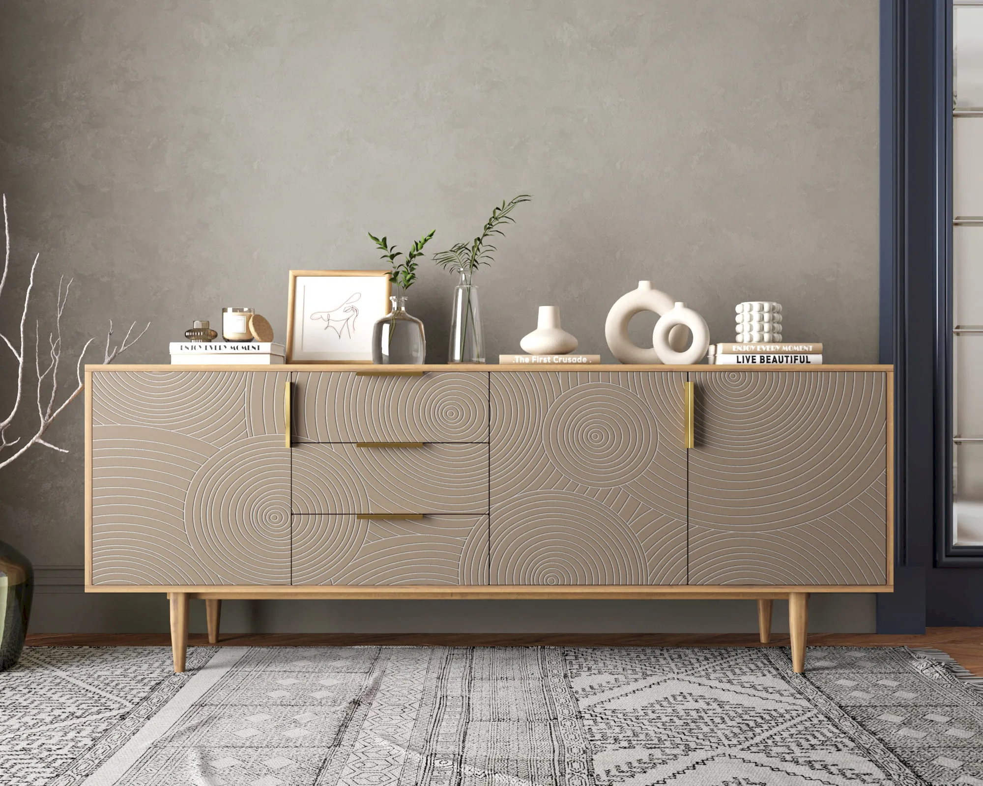 Комод "Лайн (Line)" удлиненный R25/beige в интернет-магазине в Москве Комод "Лайн (Line)" удлиненный R25/beige в интернет-магазине