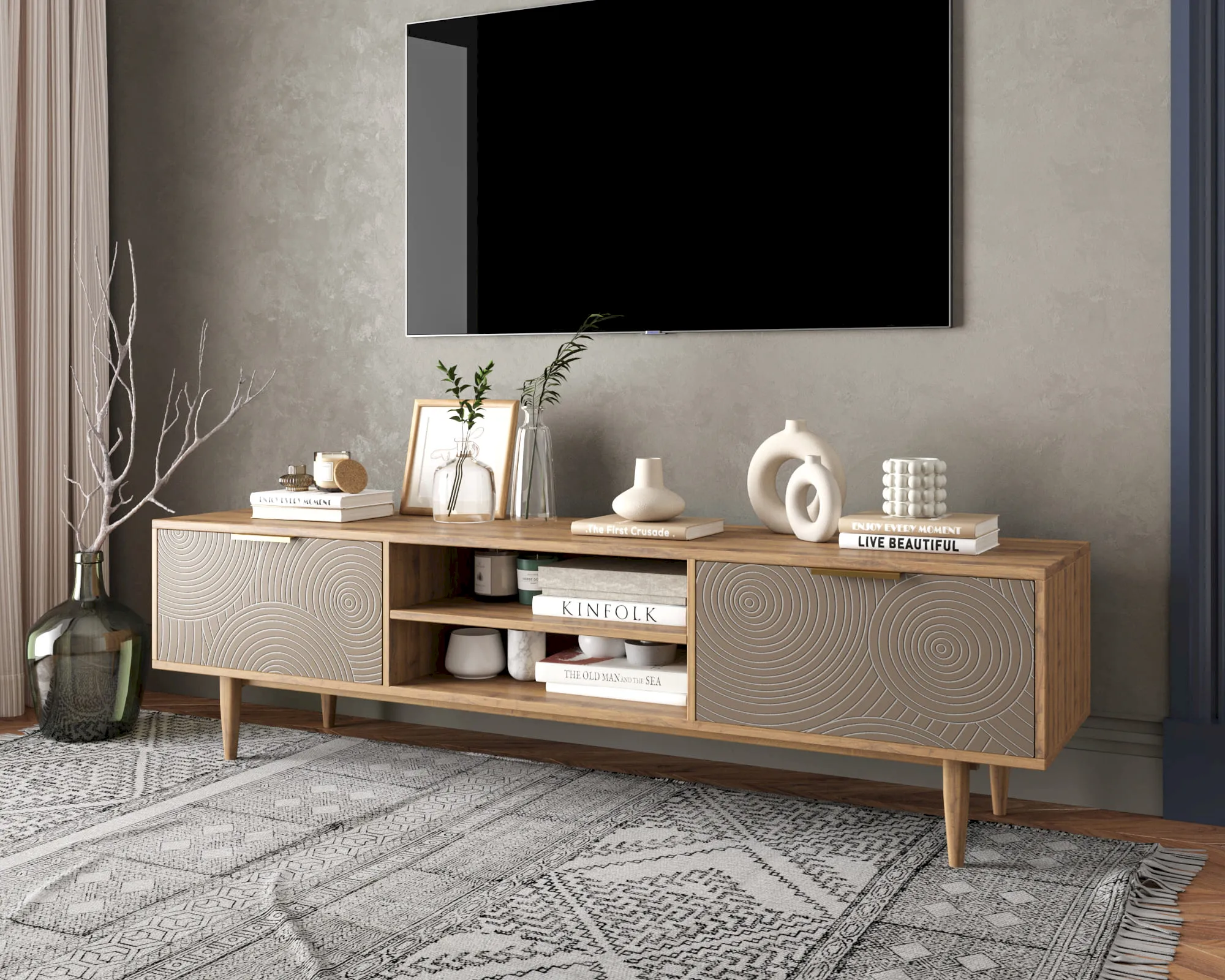заказать Комод "Лайн (Line)" с нишей низкий под TV R27/beige в Москве заказать Комод "Лайн (Line)" с нишей низкий под TV R27/beige