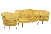 Комплект кресел и дивана ракушка Pearl Double Yellow №1