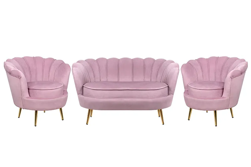 Комплект кресел и дивана ракушка Pearl Double Pink