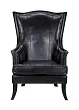 Кожаное кресло каминное Chester Black Leather №0