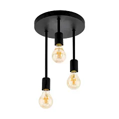 купить красивые 43126 Потолочный светильник WILMCOTE, 3х60W (E27), ?280, H380, сталь, черный в интернет-магазине