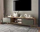 Комод "Лайн (Line)" с нишей низкий под TV R27/browngrey №1