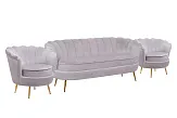 Комплект кресел и дивана ракушка Pearl Triple Grey №1