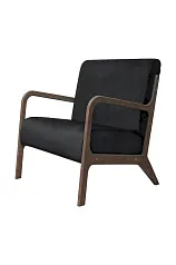 фото Низкое кресло с деревянными подлокотниками Mody Black черное