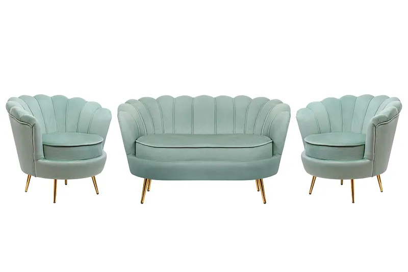 Комплект кресел и дивана ракушка Pearl Double Green