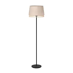 купить стильные 43978 Торшер с ножным выключателем TABLEY, 1X40W (E27), H1530, сталь, черный / текстиль, дерево, коричневый в интернет-магазине