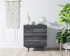 купить Комод "Boho" 3 ящика с рыбами арт BH02