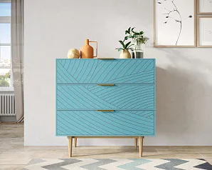 купить Комод с тремя ящиками "Лайн (Line)" LN12/GR1/blue в интернет-магазине