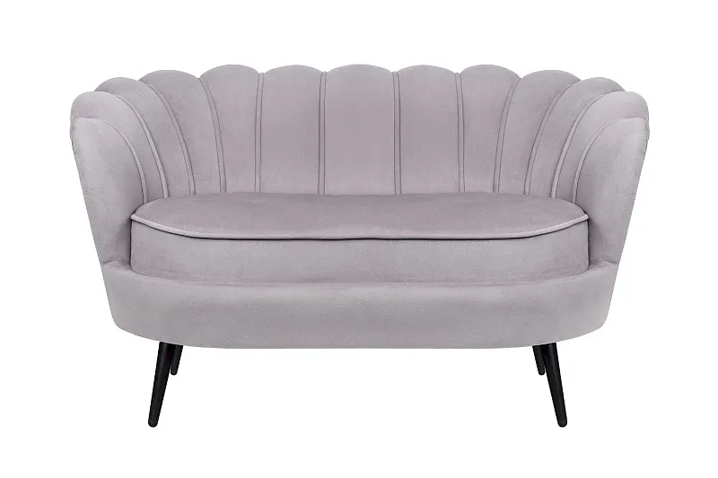 Диван ракушка Pearl Double Grey на черных ножках в Москве Диван ракушка Pearl Double Grey на черных ножках