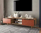 Комод "Лайн (Line)" с нишей низкий под TV R27/red №1