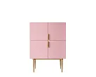 Малый комод с четырьмя дверками на высоких ножках "Лайн (Line)" LN13/GR1/pink №0