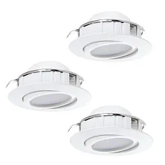 95851 Комплект светодиодных встраиваемых светильников PINEDA регулир., 3х6W(LED), ?84, пластик, белый на заказ в интернет-магазине