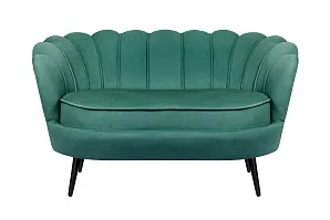 фото Дизайнерский диван Pearl Double Green V2 на черных ножках в интерьере