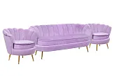 Комплект кресел и дивана ракушка Pearl Triple Purple №1