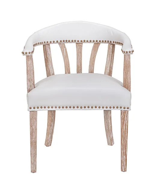 Мягкий стул с подлокотниками Tanner White Leather в Москве Мягкий стул с подлокотниками Tanner White Leather в Москве