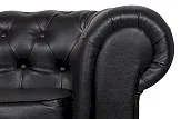 Диван из черной кожи Chesterfield Black Leather 2S №5