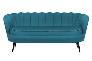 Диван для гостиниц Pearl Triple Marine Velvet на черных ножках