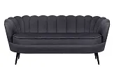 Диван ракушка для гостиниц Pearl Triple Black на черных ножках №0