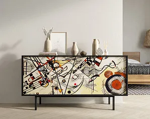 стильный Комод две дверки и три ящика "Эмерсон (Emerson)" by Kandinsky арт EM08/Print_01