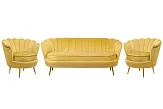 Комплект кресел и дивана ракушка Pearl Triple Yellow №0