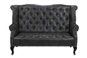 купить Кожаный дизайнерский диван лофт Royal Sofa Black