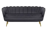 Трехместный диван ракушка для гостиниц Pearl Triple Black №0