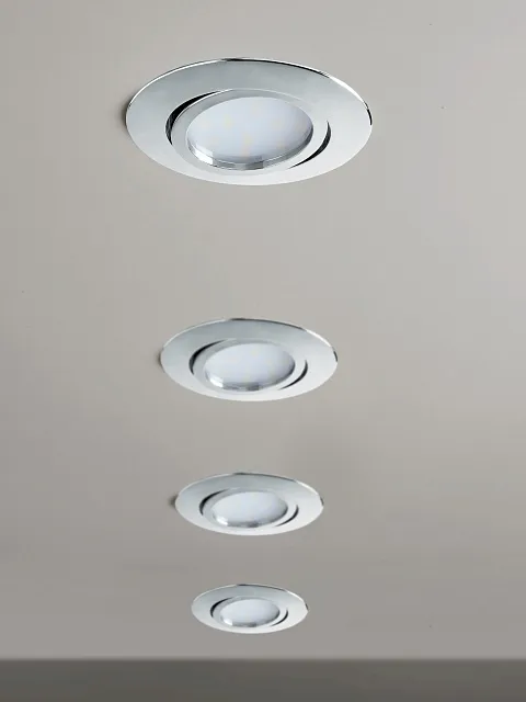 95848 Светодиодный встраиваемый светильник PINEDA регулир., 1х6W(LED), ?84, пластик, хром