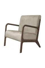купить Низкое кресло с деревянными подлокотниками Mody Taupe коричневое в Москве
