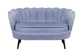 Диван ракушка Pearl Double Blue на черных ножках №0