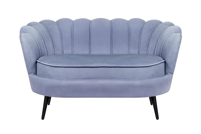Диван ракушка Pearl Double Blue на черных ножках в Москве Диван ракушка Pearl Double Blue на черных ножках