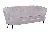 Дизайнерский диван для гостиниц Pearl Triple Grey на черных ножках №1