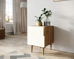 красивые Тумбочка с дверкой "Лайн (Line)" LN08/GR1/beige на заказ