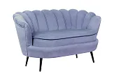Диван ракушка Pearl Double Blue на черных ножках №1