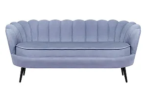 фото Диван ракушка для гостиниц Pearl Triple Blue на черных ножках