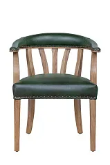 купить Мягкий стул с подлокотниками Tanner Green Leather