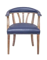 купить стильный Мягкий стул с подлокотниками Tanner Blue Leather в интернет-магазине