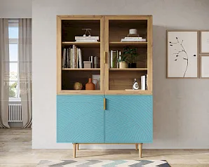 заказать Буфет с двумя дверками "Лайн (Line)" LN11/GR1/blue в интернет-магазине