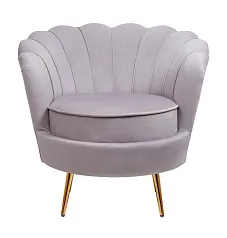 Низкое кресло ракушка Pearl Grey в интерьере