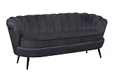 Диван ракушка для гостиниц Pearl Triple Black на черных ножках №1 в Москве
