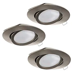 купить красивые 31689 Комплект светодиодных встраиваемых светильников TEDO, 3x5W (GU10), ?80, литой алюминий, никель матов