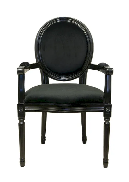 Мягкий стул с подлокотниками Diella Black Velvet в Москве Мягкий стул с подлокотниками Diella Black Velvet
