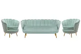 Комплект кресел и дивана ракушка Pearl Triple Green №0