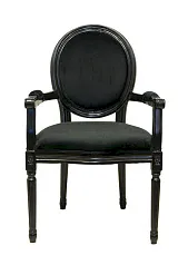 Мягкий стул с подлокотниками Diella Black Velvet в интернет-магазине