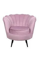 заказать Кресло ракушка Pearl Pink на черных ножках