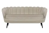 Диван ракушка для гостиниц Pearl Triple Taupe на черных ножках №0