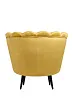 Низкое кресло ракушка Pearl Yellow на черных ножках №3