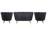 Комплект кресел и дивана ракушка Pearl Double Black №2