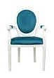 Мягкий стул с подлокотниками Volker Arm Blue and White №0